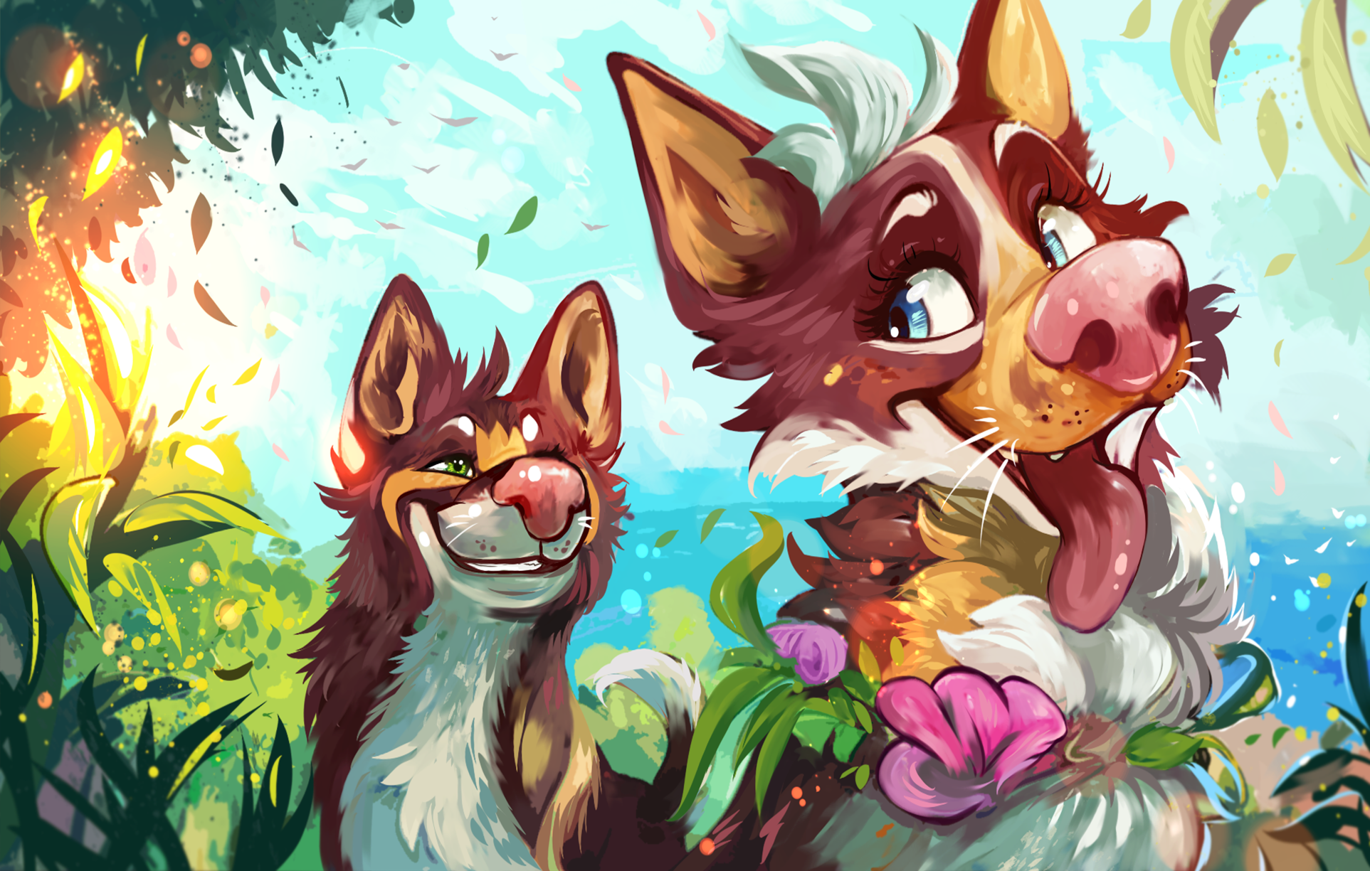 Diamond Painting Summer dogs (Morgen in Huis)