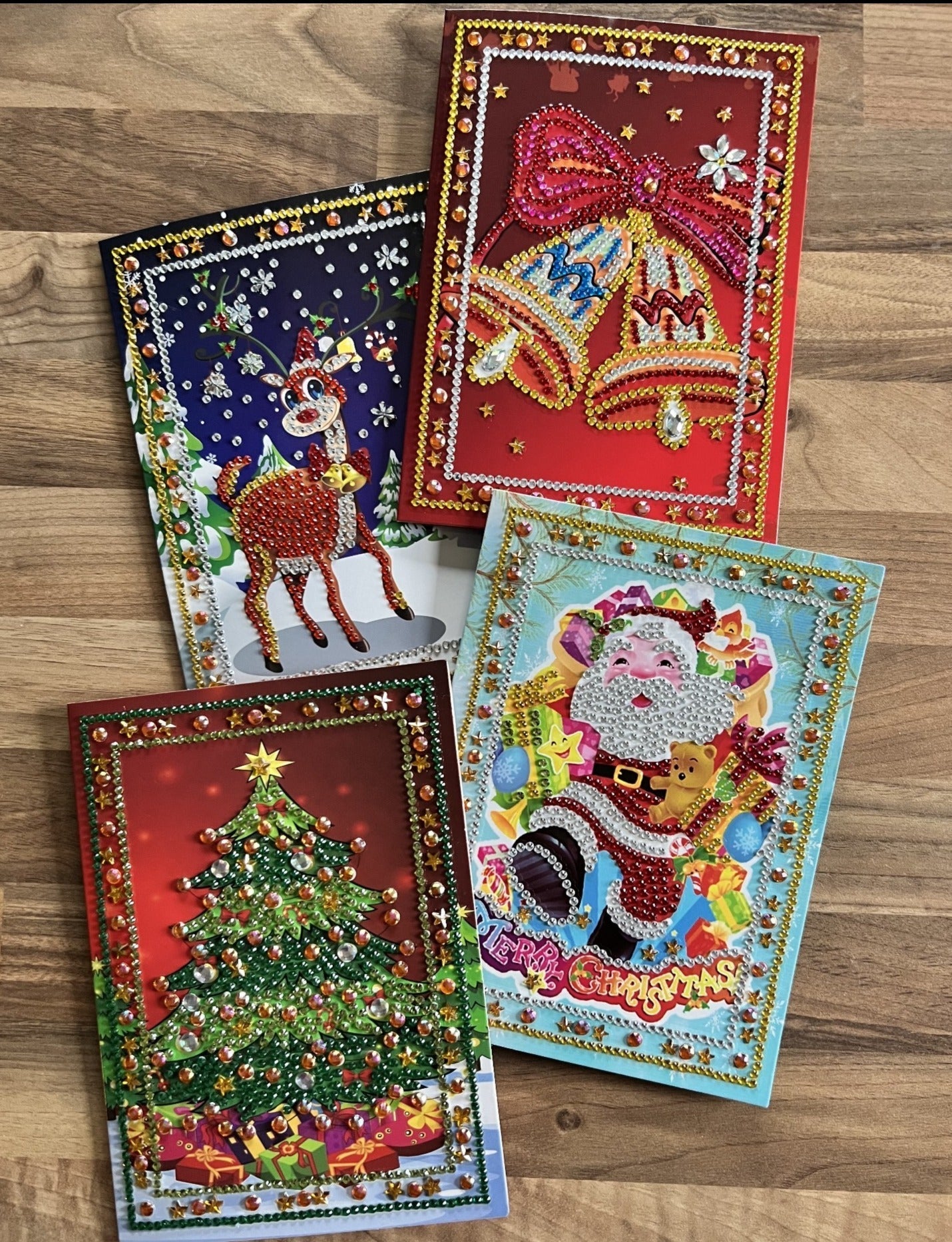 Diamond Painting 4-pack Kerstkaarten