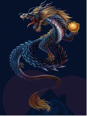 Diamond Painting Chinese draak donker-Diamond Painter