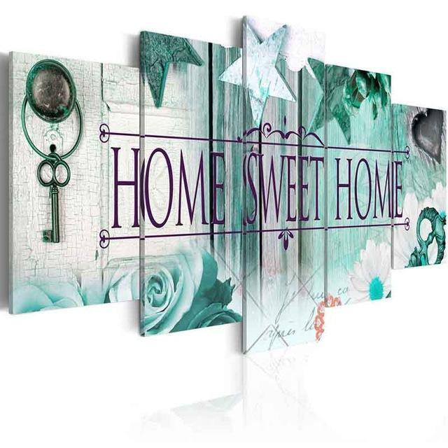 Diamond Painting Home Sweet Home Blauw 5 Luiken-Diamond Painter