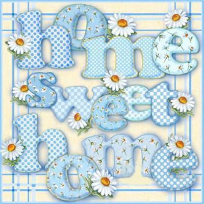 Diamond Painting Home Sweet Home Blauwe Bloemen-Diamond Painter