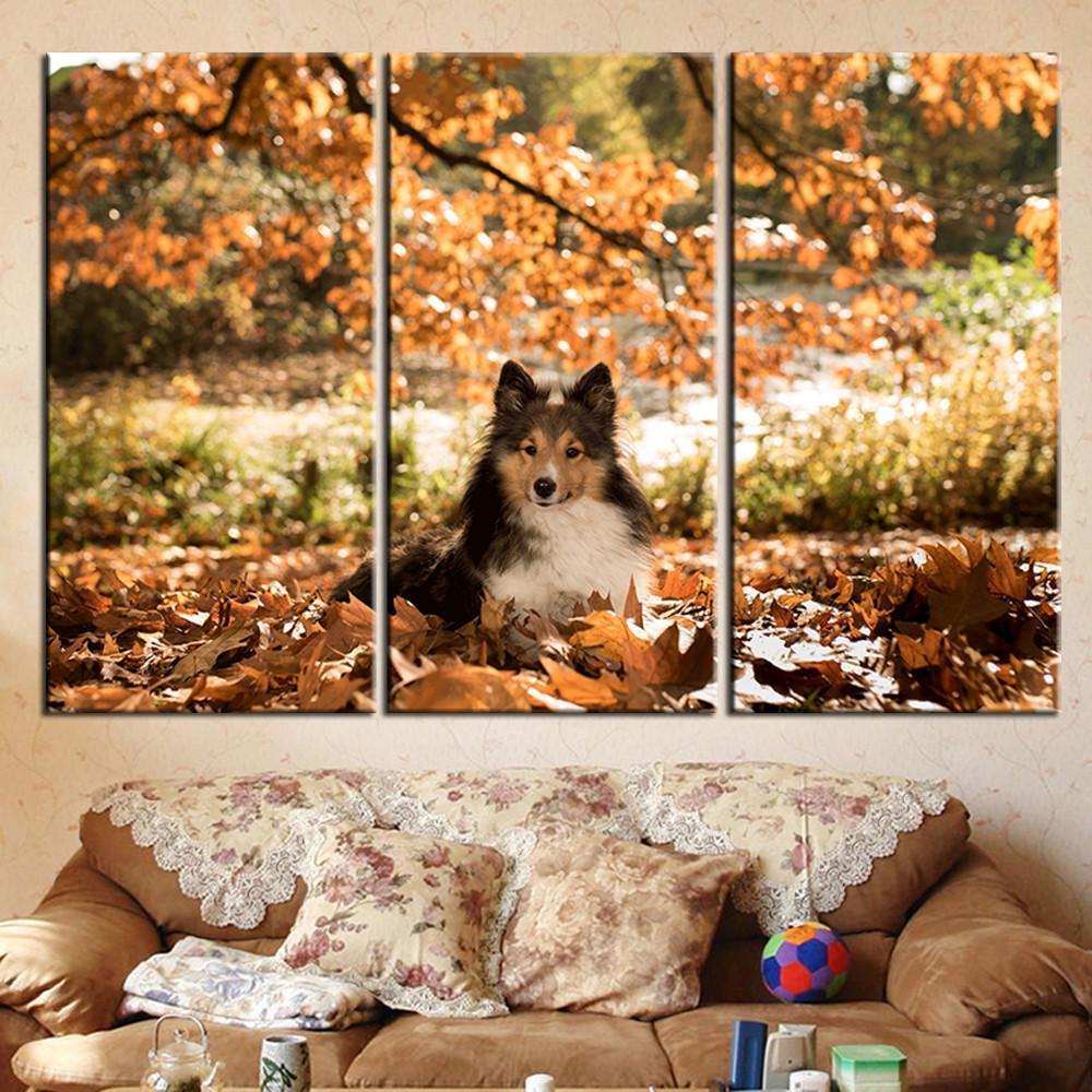 Diamond Painting Hond In De Herfst 3 Luiken-Diamond Painter