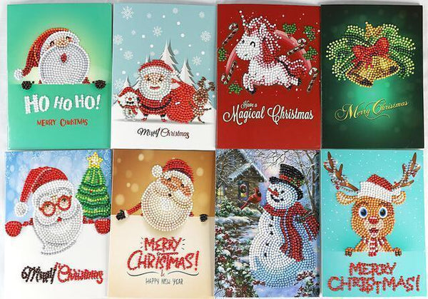 Nexoria Diamond Painting kerstkaarten, 6 stuks 5D Diamond Painting Nexoria Diamond Painting kerstkaarten, 6 stuks 5D Diamond Painting