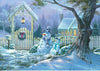 Afbeelding laden in Galerijviewer, Diamond Painting Kerstmis Sneeuwpoppen Bij Het Hek-Diamond Painter