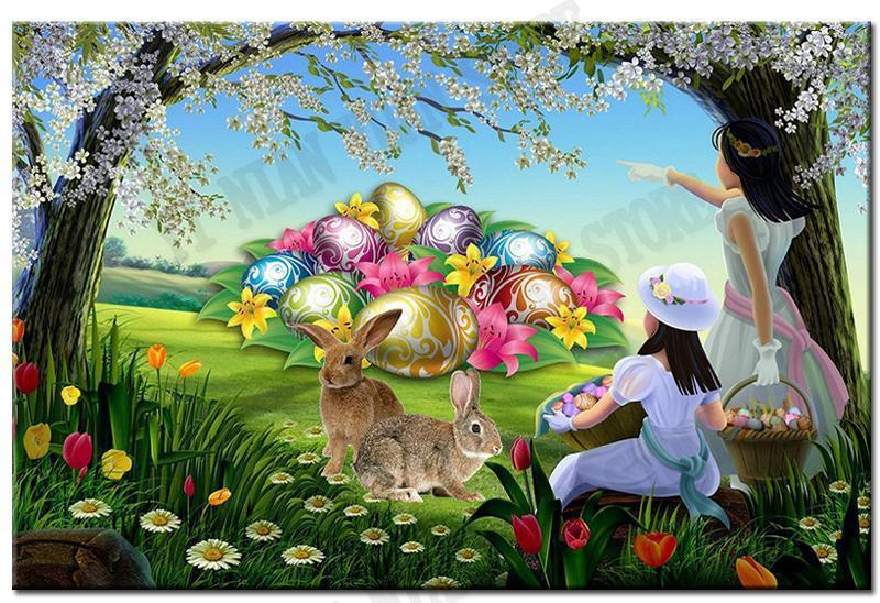 Konijn met paaseieren | Diamond painting – De Diamond Painter Konijn met paaseieren | Diamond painting – De Diamond Painter