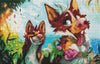 Diamond Painting Summer dogs eindresultaat Hobby Painter